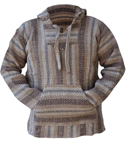 Amazon.com: Mexican Baja Hoodie Sweater Jerga Pullover Green Black