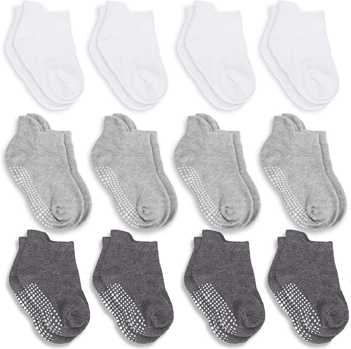 Baby Girls Boys Non Skid Ankle Socks Anti Slip Socks with Grips for Infant Toddler Kids…