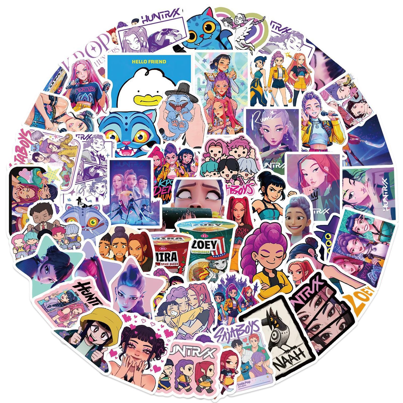 60Pcs Demon Movie Hunters Stickers, Korean Idol