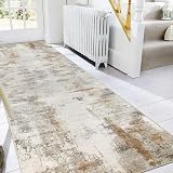 Famibay Hallway Runner Rug 80x300CM Non Slip Long Beige Brown Washable view 2