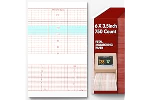 Ctosree 5 Packs Fetal Monitoring Paper Medical Recording for Fetal Heartbeat Monitor EKG Machine CTG Thermal Paper 6 x 3.5 in, 750 Count