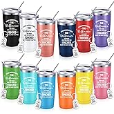 Sieral 12 Sets Christmas Employee Appreciation Gifts Bulk for Coworker Thank You Supplies Inspirational You Are Awesome Tumbler 20 oz Stainless Steel Wine Cup with Keychain for Women Men (Mixed Color)