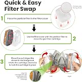 AirGearPro M-500 Reusable Respirator Mask with A1P2 Filters | Anti-Dust Gas view 3