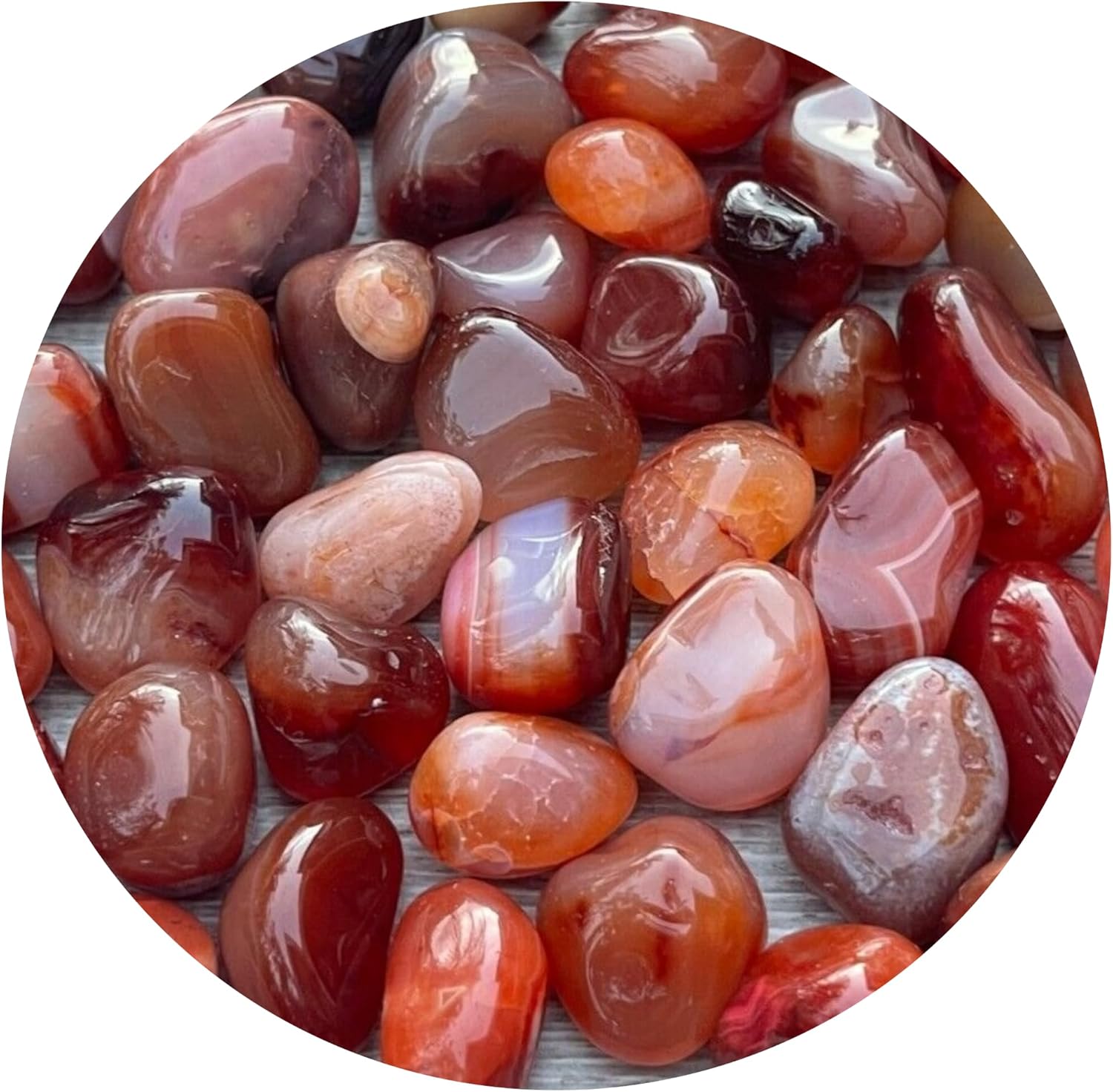 Indoor Fountains & Accessories - GAF TREASURES 1/2 LB Carnelian Tumbled Stones, Polished Carnelian Gemstone, Carnelian Healing Crystals (Carnelian, 0.5 Pound)