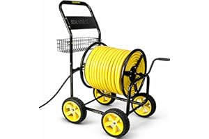 Heavy Duty Hose Reel Cart, Commercial Hose Reel with Wheels, Outdoor Water Hose Cart for Backyard, Farm & Ranch, or Contracto