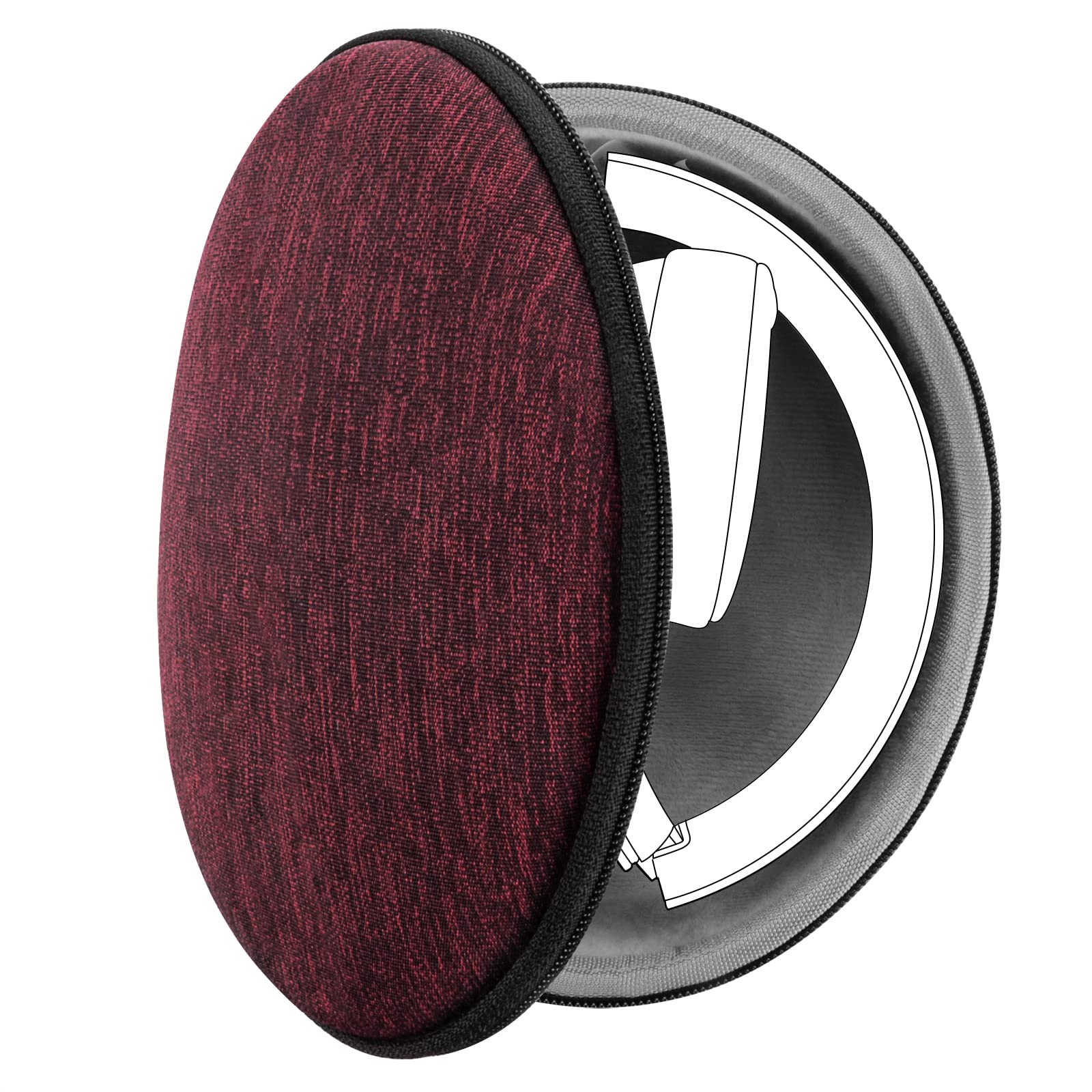 Photo 1 of Geekria Shield Headphones Case Compatible with Sony WH-XB900N, WH-H910N, WHH900N, WH-1000XM4, WH-1000XM3 Case, Replacement Hard Shell Travel Carrying Bag with Cable Storage (Deep Red)