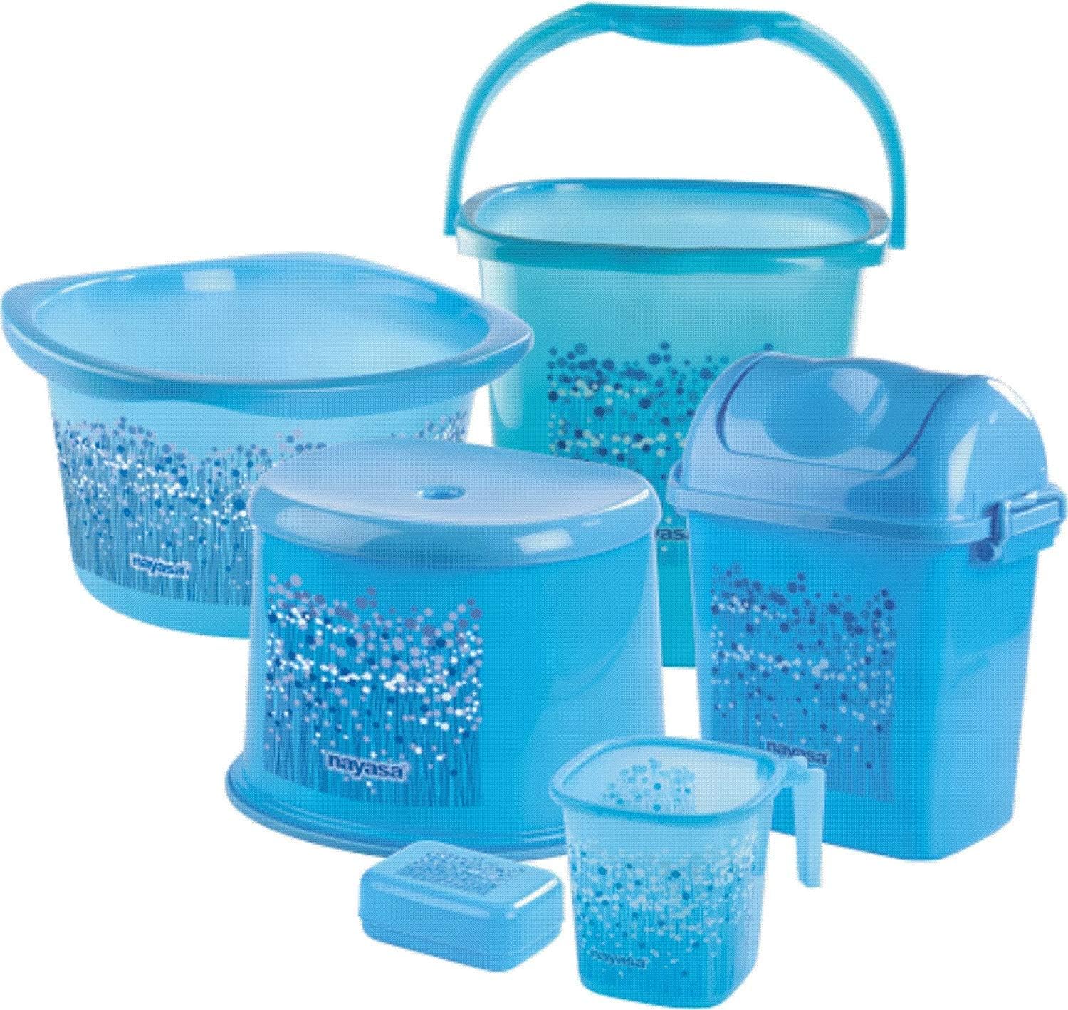 Nayasa Punjab Bathroom Bucket Set with Bathroom Mug Stool Patla, Soap