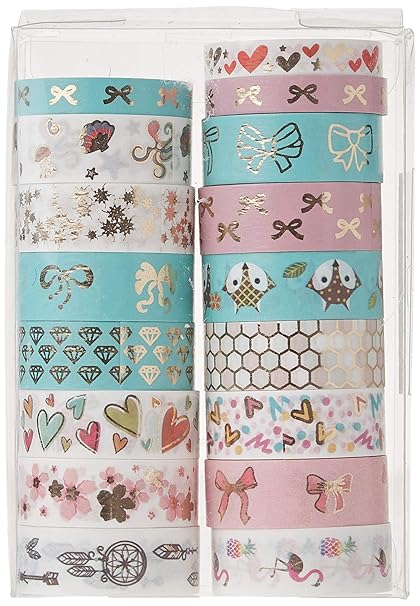 Dalibor Silvia 17 Rolls Foil Washi Tape Gold Colored Bow
