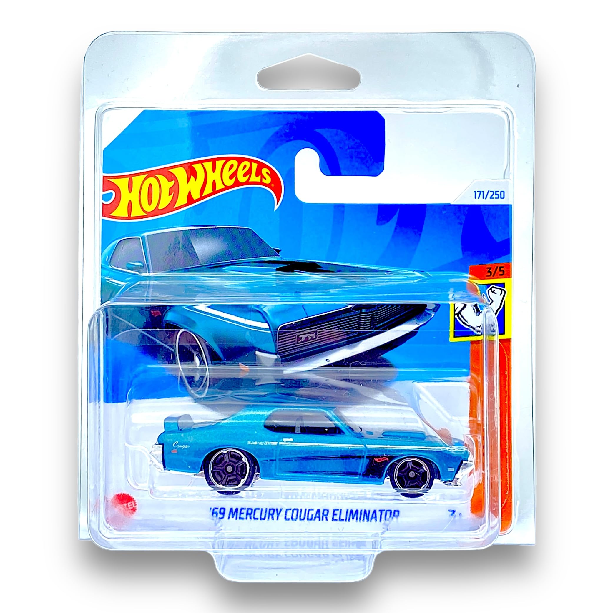 Hot Wheels '69 Mercury Cougar Eliminator (Metallic Teal & Black) 3/5 Muscle Mania - 2024-171/250 (Short Card) - COMES IN A GENUINE KLAS CAR KEEPER PROTECTOR CASE - HTC59