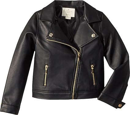 little girl black leather jacket