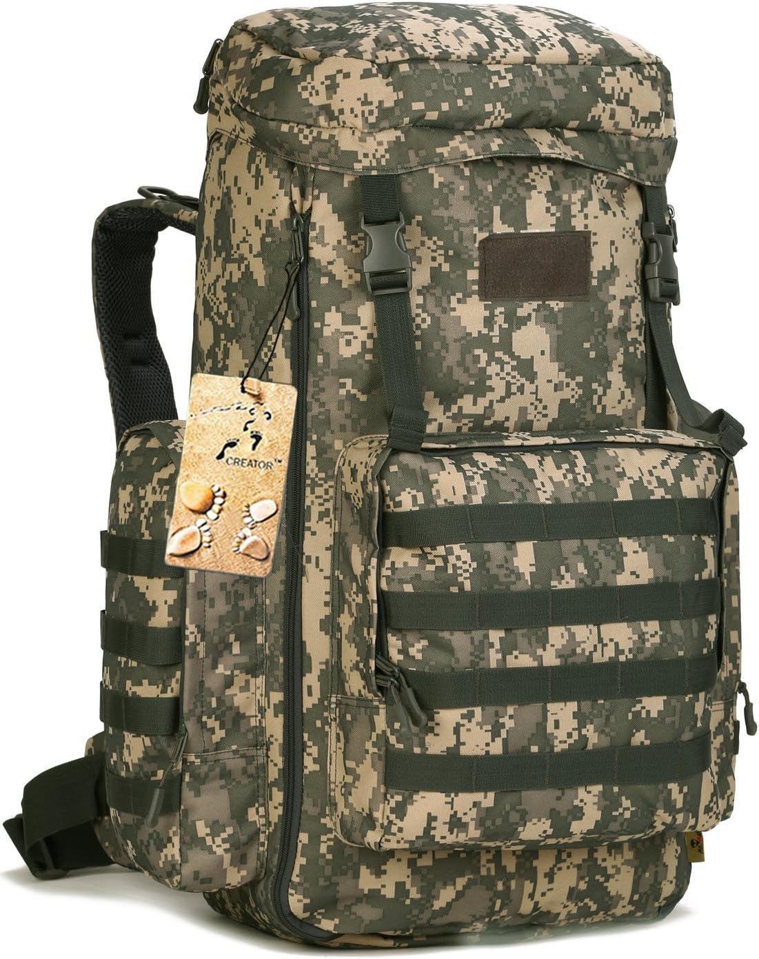 CREATOR 70-85L Large Capacity Tactical Travel Backpack MOLLE Hiking Rucksack Outdoor Travel Bag for Travelling Trekking Camping Hiking Hunting & Sports Events