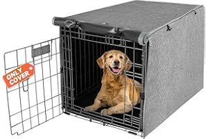 X-ZONE PET Double Door Dog Crate Cover - Polyester Pet Kennel Cover (Fits 24 30 36 42 48 inches Wire Crate) (42 Inch, Grey)