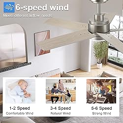 42 Inch Nickel Ceiling Fan with Light and Remote