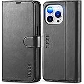 TUCCH Case Wallet for iPhone 13 Pro, RFID Blocking Card Holder Magnetic Stand PU Leather Folio Cover, Protective TPU Shockproof Inner Shell 6.1-inch 2021, Black