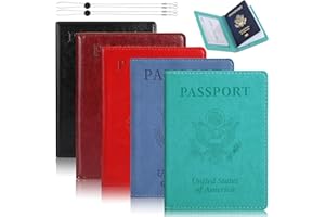 labato Passport Holder Family Cruise Ship Essentials, 5 Pack Passport Cover Waterproof Cruise Accessories Must Haves, Travel Essentials PU Leather Passport Wallet