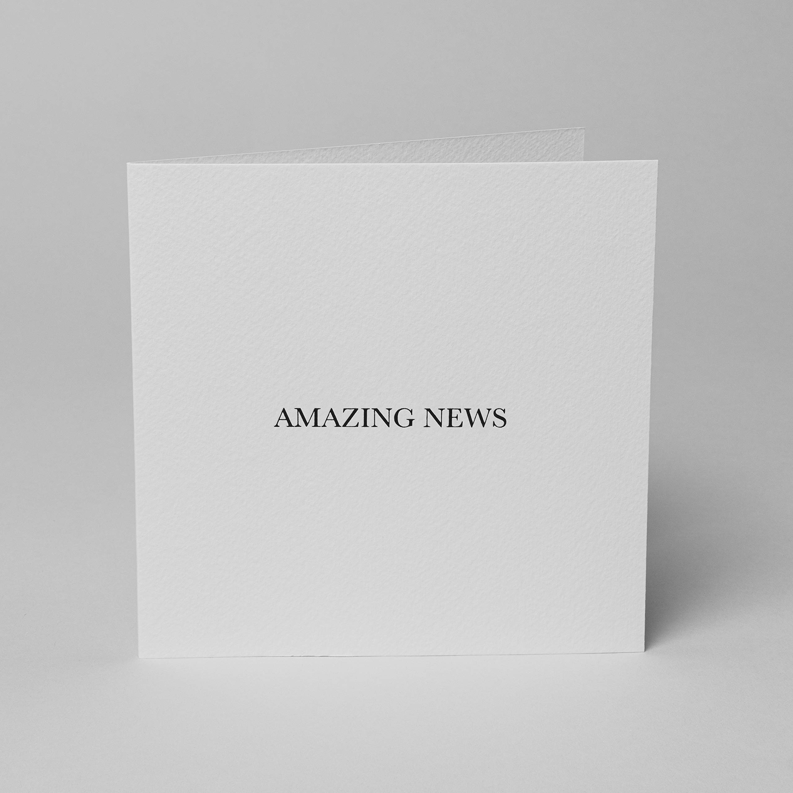 Blake Note Cards - Amazing News Announcement Cards (150 x 150mm) - Pack of 5 - Premium Quality 300GSM - White Luxury & Minimalistic Cards - Congratulation Cards with Envelopes (NCA4343/5)