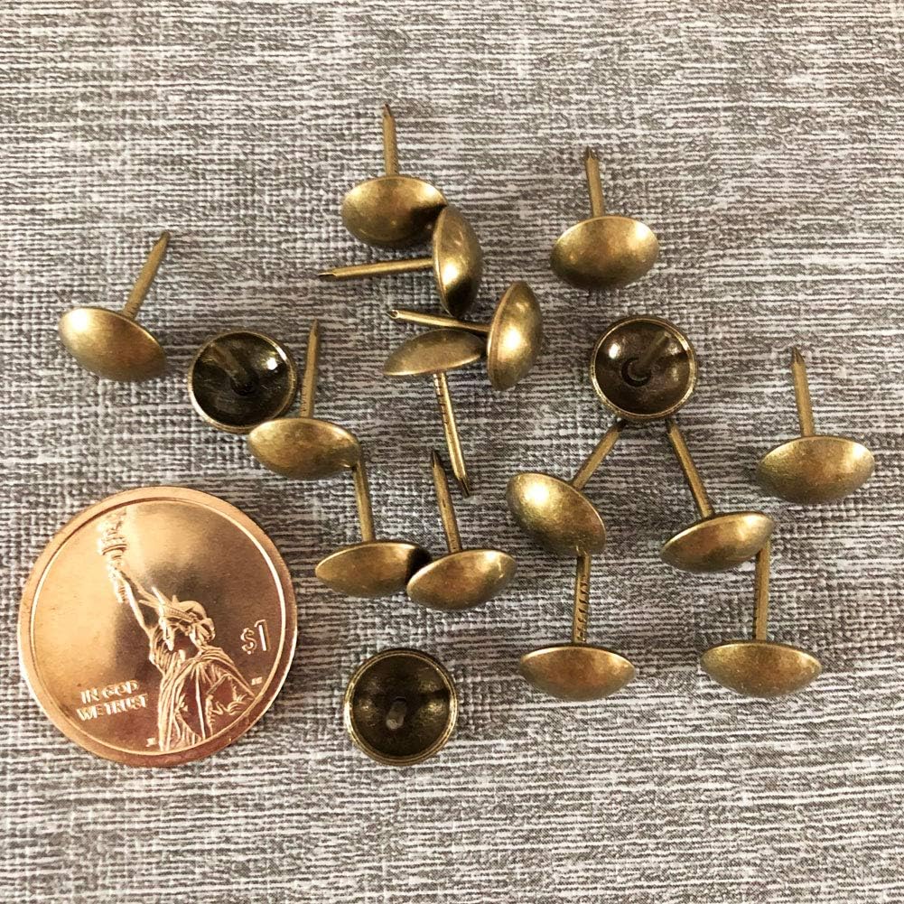 500pcs a lot: D11mmxL17mm Brass Plated Sofa Upholstery Tacks Wooden Furniture Decorative Tacks Thumb Nails Home DIY Upholstery Nails Heads (Brass) - Image 5