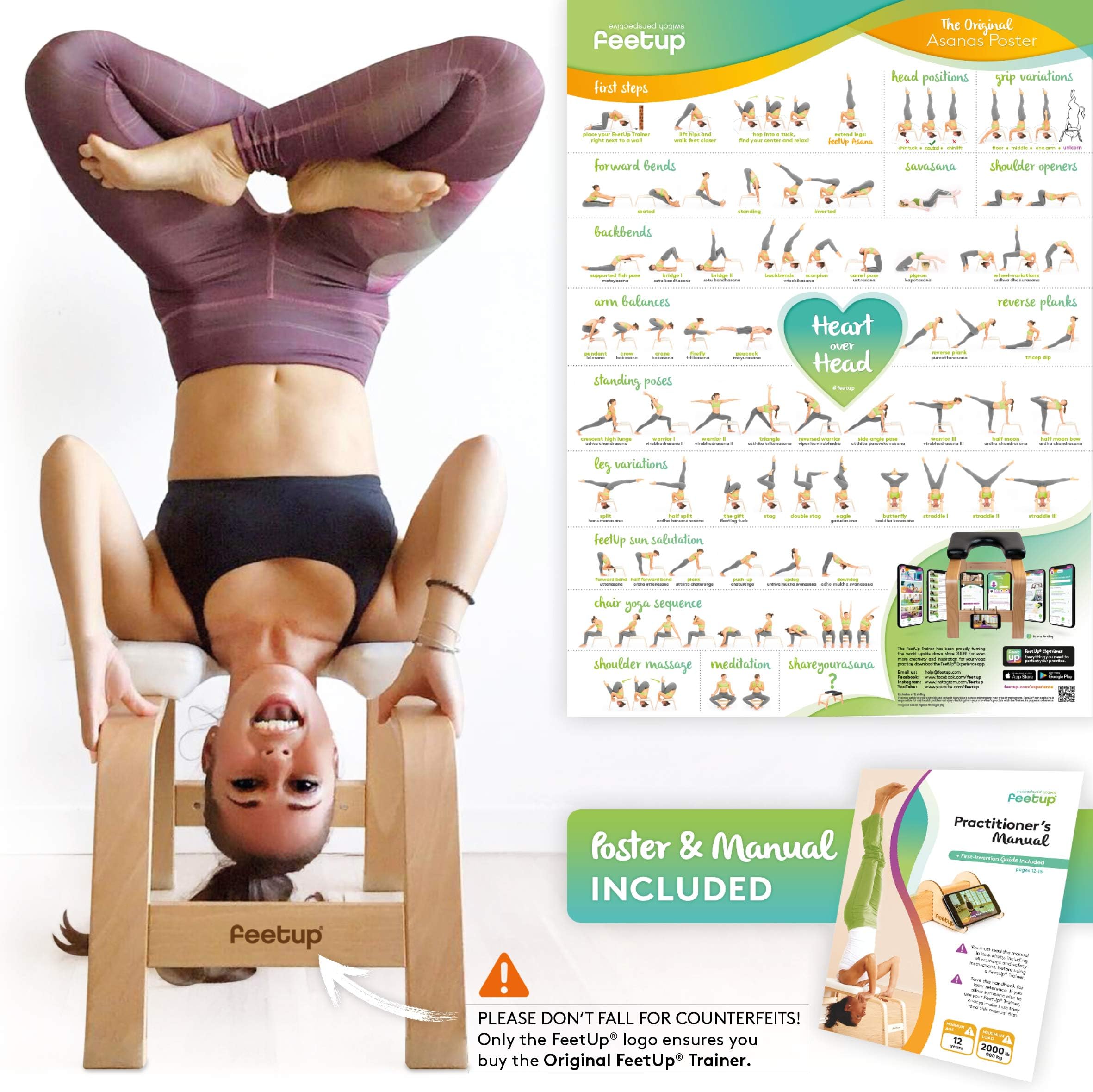 FeetUp Trainer (The Original) - Invert Safely & Easily. Get Fit. Relax. Turn Your Yoga Upside Down!