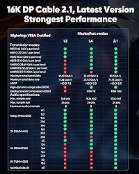 Highwings 80Gbps Displayport Cable 2.1