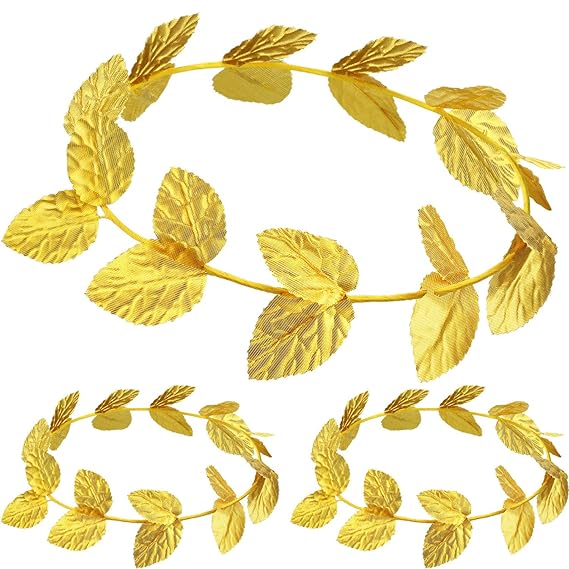 meekoo Roman Head Wreath Gold Leaf Crown Headdress Roman Leaf Headband ...