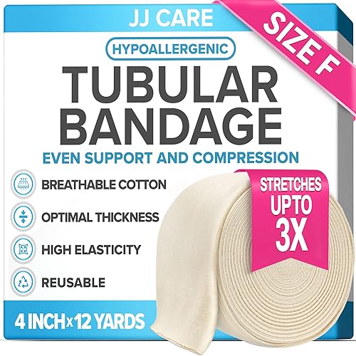 JJ CARE Tubular Bandage, 4” x 12 Yards Stockinette Tubing for Legs