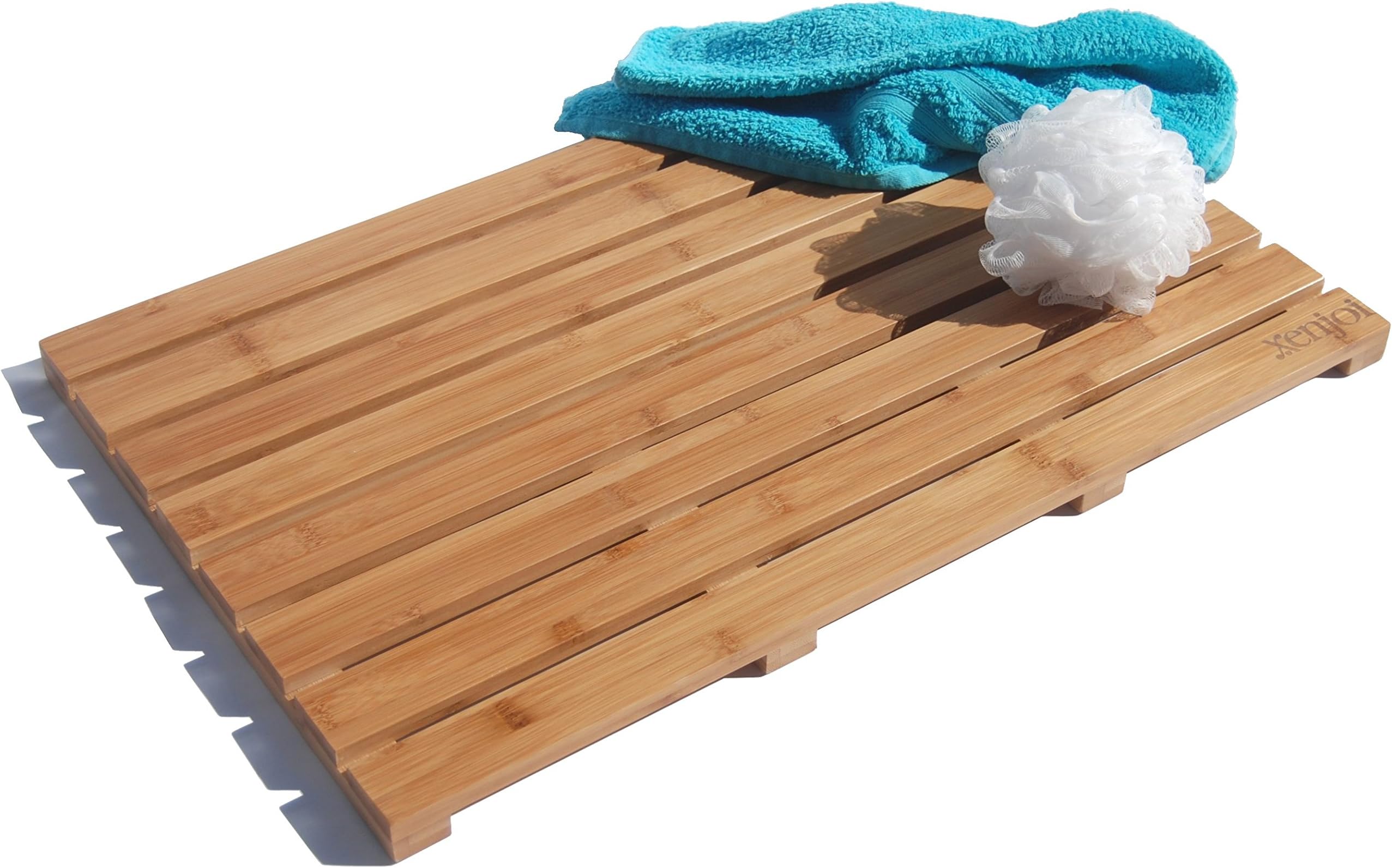- ADD A TOUCH OF STYLE TO YOUR BATHROOM - Our Luxury 100% Natural Bamboo Bath Mat / Shower Mat / Floor Mat is and a LARGE 25 x 16 Inch, with Non Slip, Skid Proof Rubber Feet