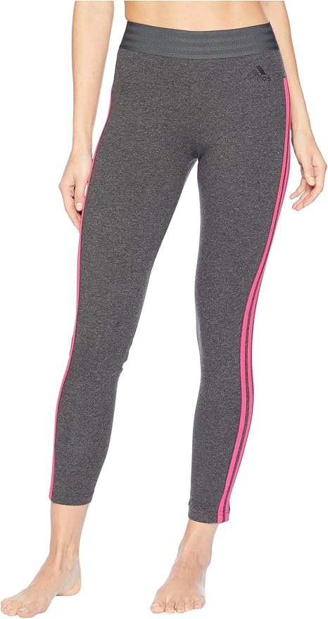 Amazon Co Jp Adidas アディダス レディースパンツ ジャージ レギンス Essential 3 Stripe Tights Dark Grey Heather Real Magenta L 並行輸入品 服 ファッション小物