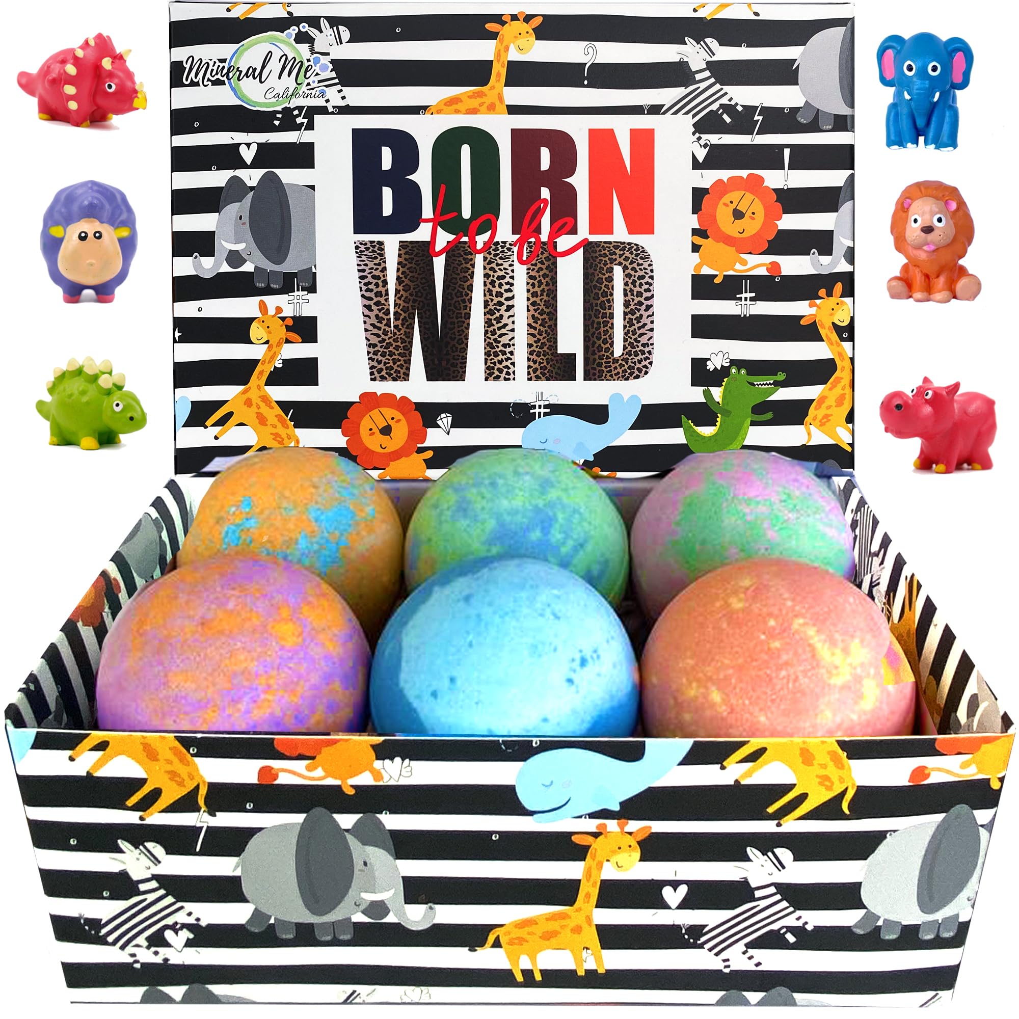 Bath Bombs for Kids with Toys Inside - Organic Bath Fizzies with Surprise Inside. All Natural, Gentle, and Kids Safe, Rainbow Spa Bath Fizz Balls, Easter Basket Essentials Boys, Toddlers