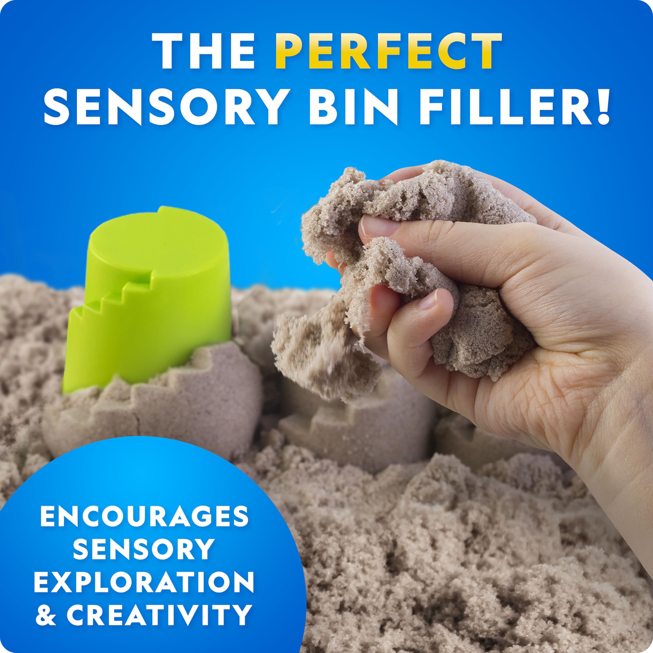 Blue Marble National Geographic Moon Sand - 12 Lbs. with Castle Molds (Natural) - A Fun No Mess Sensory Activity, Kids Fake Sand Play Set, Sensory Bin Filler