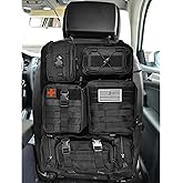 MOTOTIPS Tactical Seat Back Organizer, Molle Seat Back Organizer Panel With 5 Detachable Multi-Purpose Molle Pouch Fit For Ca
