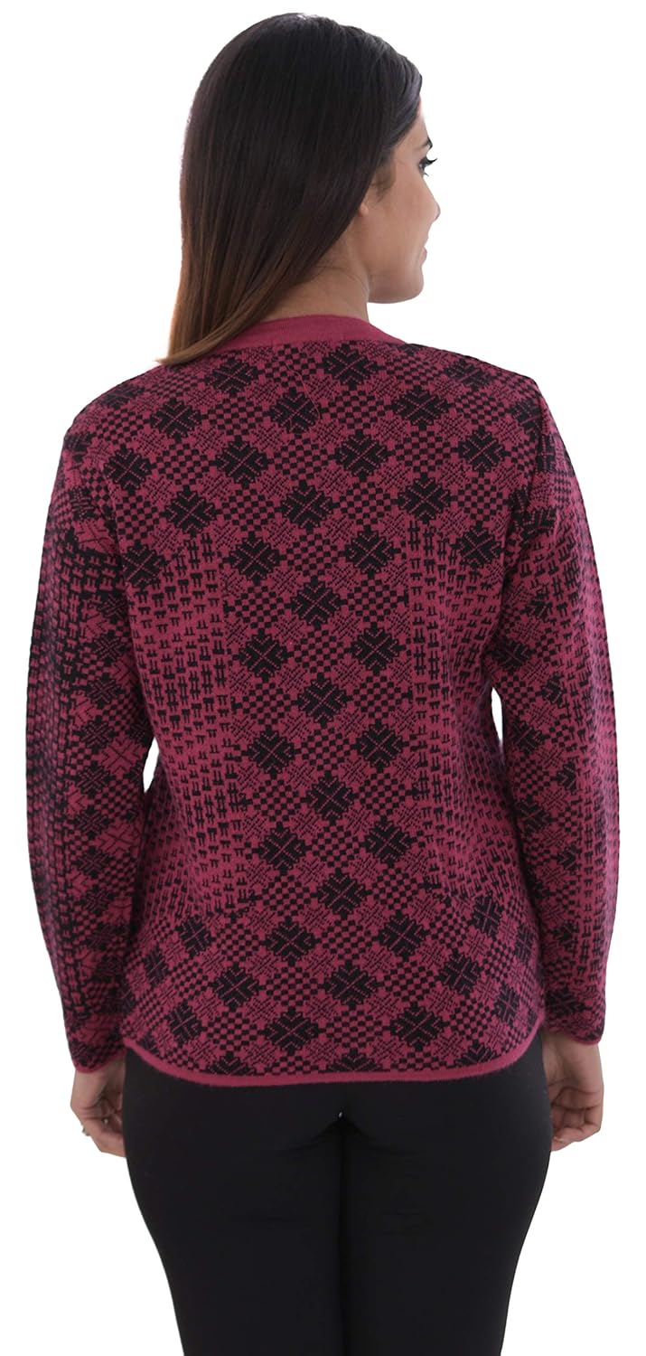 dynamis women winter sweater dark pink