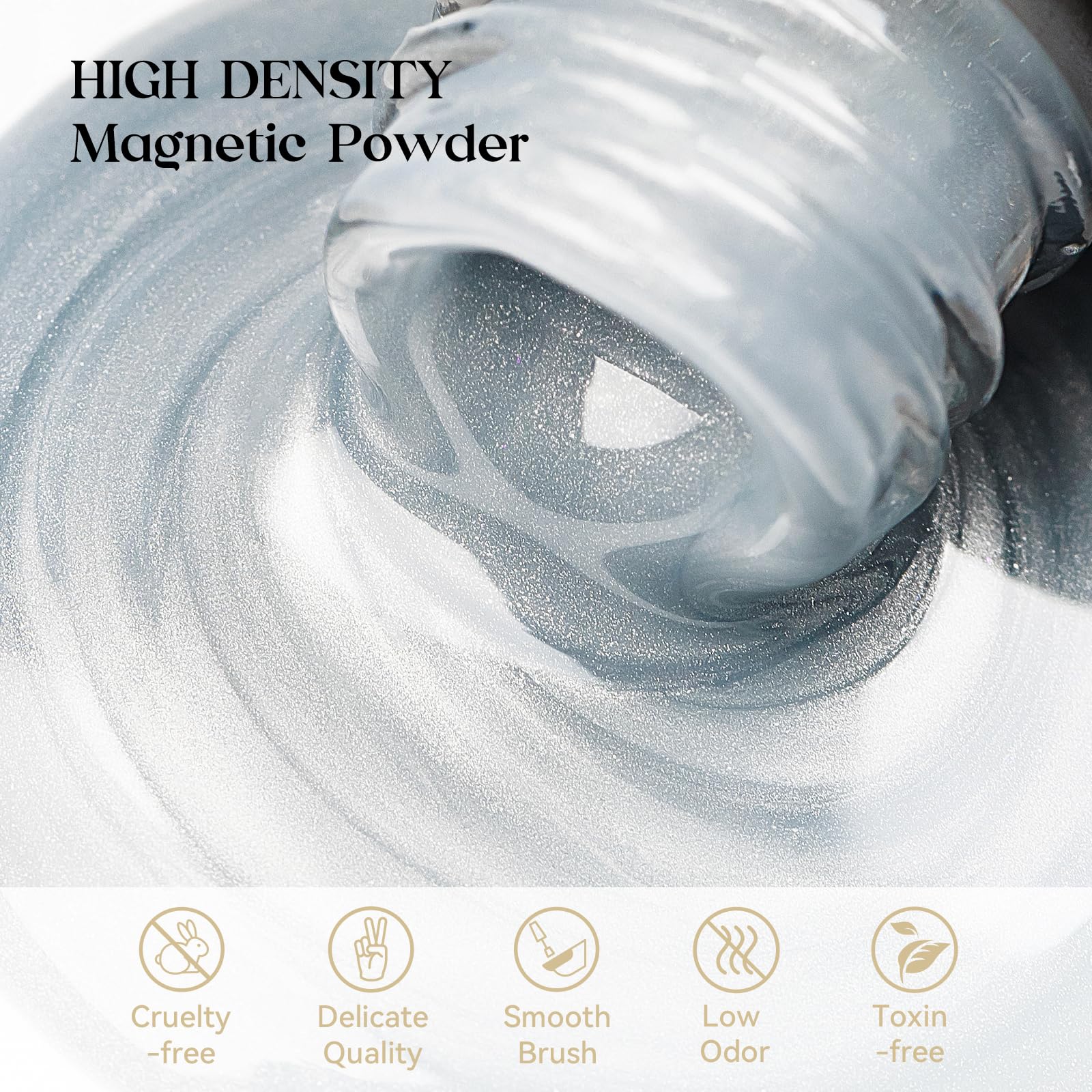 MIZHSE Cat Eye Gel Nail Polish, 8 Colors Ceramic Magnetic Gel Polish Set with Magnet Stick, Crystal Shimmery Silver Brown Green Purple Colors Nail Gel Soak Off Nail Art Salon Home Gift for Women - Image 2