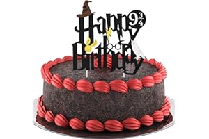 Dohia Wizard Happy Birthday Cake Topper Glitter Magical School Wizard Cake Pick Decorations (Hat)