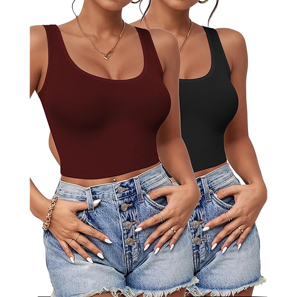 Bnaln Camisole Tops For Women Workout Tank Tops Square Neck Racerback Crop Cami Shirts Sleeveless Ribbed Knit Camisole Vest Blouses Slim Fit T Shirts Bas