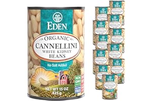Eden Organic Cannellini White Kidney Beans, No Salt Added, 15-Ounce Cans (Pack of 12)