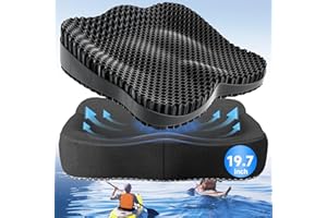 TSMERTOR Extra Thicker Kayak Seat Cushion, Waterproof Kayak Gel Seat Cushion for Long Sitting Coccyx Sciatica Pain Relief Boat Cushion Kayak Accessories Pad for Fishing Canoe Rowing Stadium