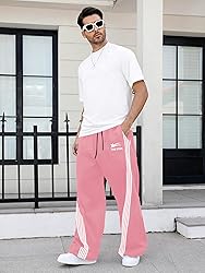 GORGLITTER Men's Baggy Wide Leg Sweatpants Y2K