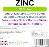 Lindens Zinc Citrate 50mg - 100 Vegan Tablets for Immune & Skin Health view 9