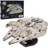 4D Build Star Wars Millennium Falcon 3D Puzzle Model Kit for Adults | 223 Premium EPS Foam Pieces, No Glue or Tools Required, Home Decor Collectible Figure for Display, Screen-Free Hobby Ages 12+