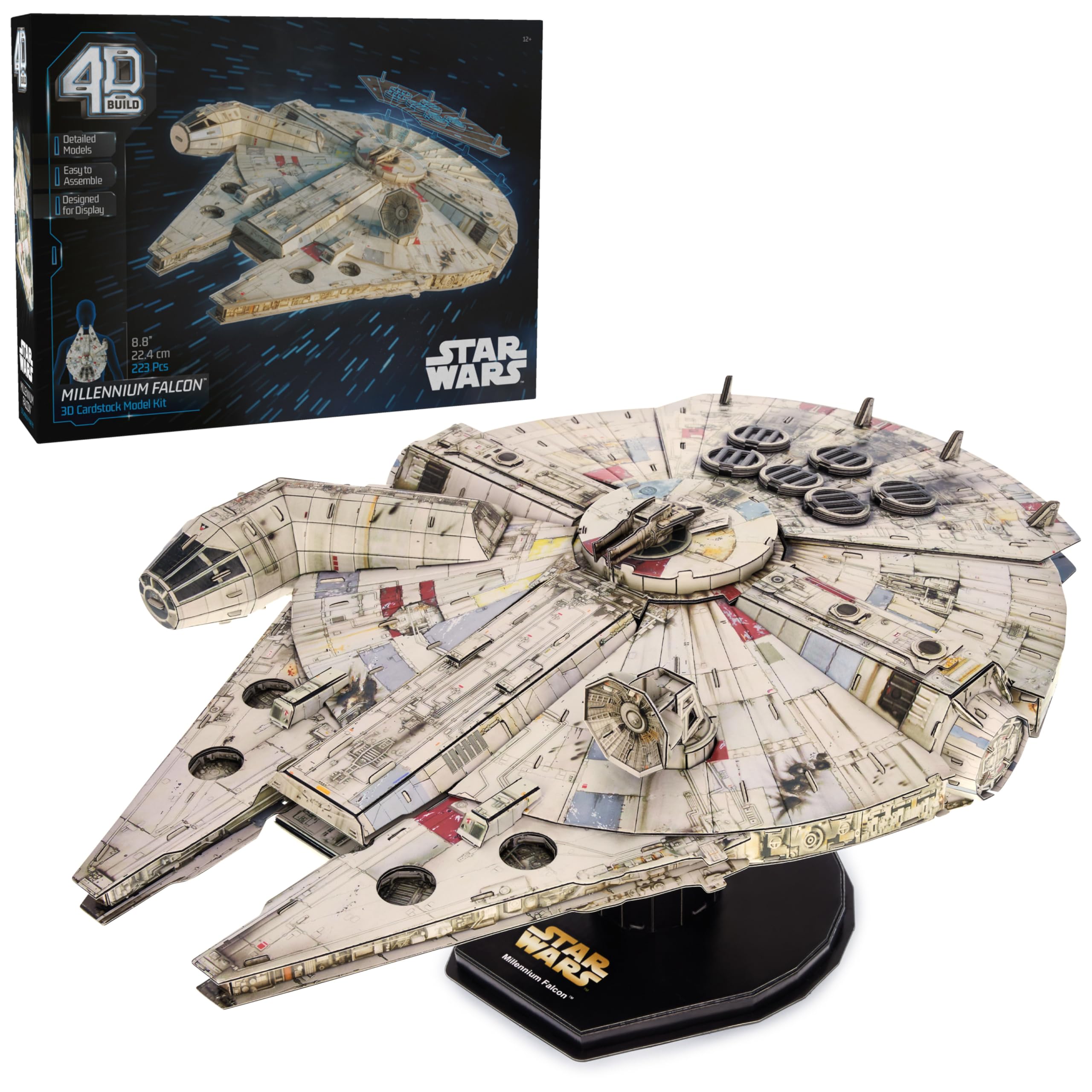 4D Build Star Wars Millennium Falcon 3D Model Kit, 𝖲tar Wars Gifts, Ѕtar Ｗars Toys Desk Decor for Star Ｗars Fans & Collectors, Adults & Teens 12+