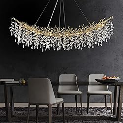 kvtinmty Modern Crystal Gold Chandelier,72" Large