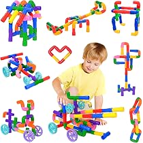 Blocs de construction pour tout-petits et enfants 160 pièces Ensembles de construction en jouets géants – Jouets de construction STEM – Blocs de construction entrelacés pour tout-petits et enfants