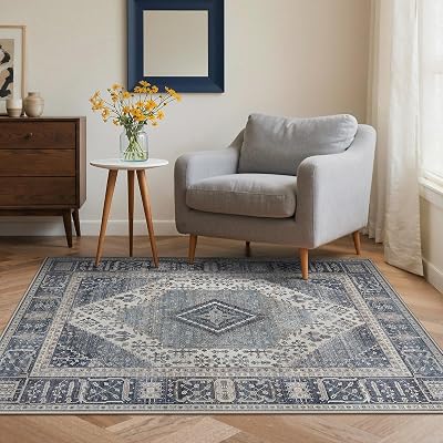 Alfombra Salon Sin Peluche,Alfombra Cocina Lavable Antideslizante,Alfombra Pasillo de Dormitorio,Alfombra Silla Escritorio,Comedor,Azul Oscuro,120x170 cm