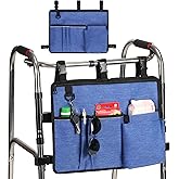 Walker Accessories Walker Pouch for Folding Walker with Cup Holder Pockets for Seniors Walker Bags Organizer Storage Carry Things