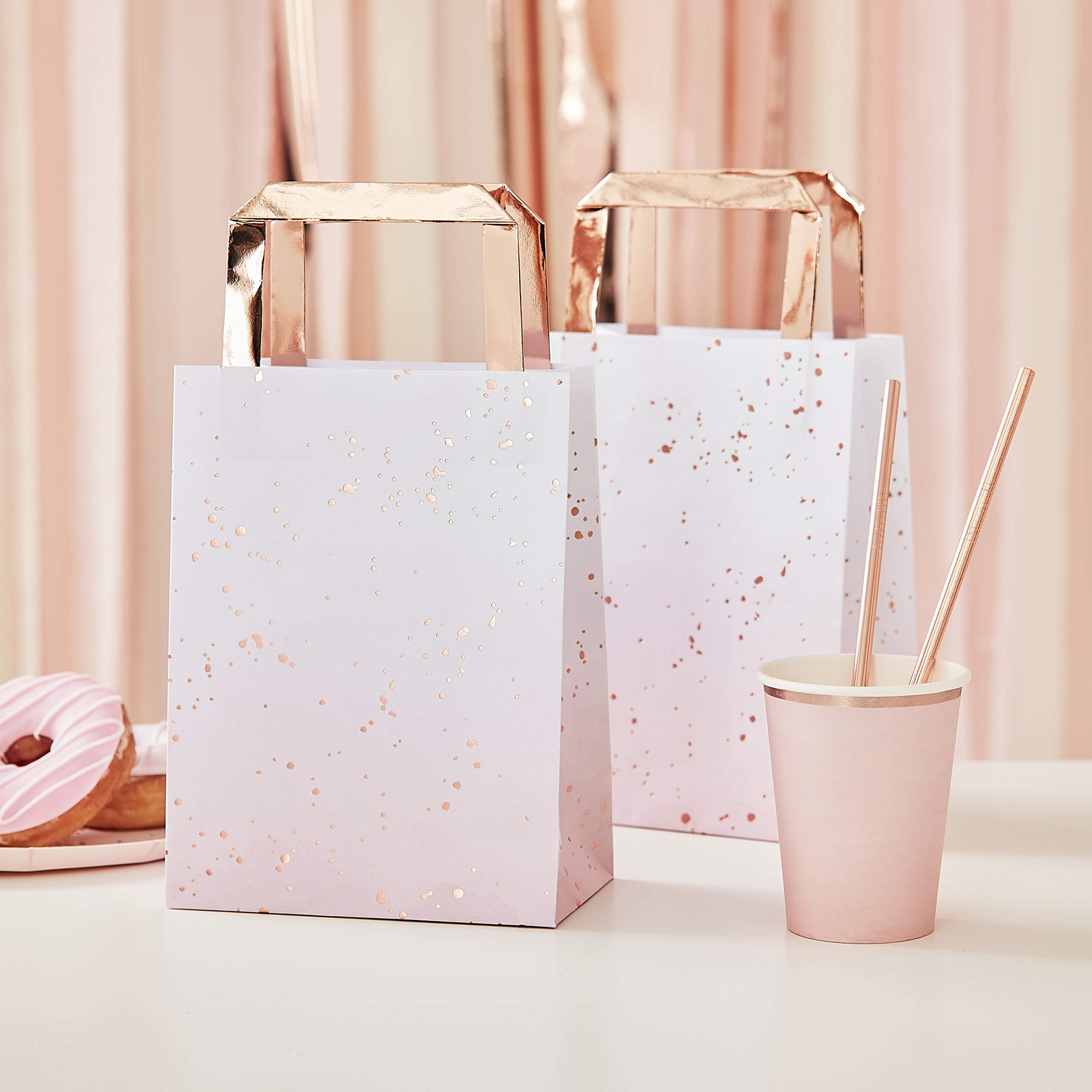 Ginger Ray Pink Ombre Watercolour Rose Gold Party Bags - Mix It Up