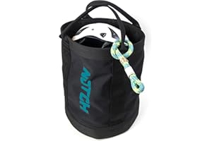 Notch Pro 250 Black/Teal Rope Bag, 28L Capacity, Holds 250 ft. of ½ in. rope, Dual Handles, Cinch Top Closure, 600 Denier Fabric with Reinforced Seams, H: 16” x W: 12” (40025BT)
