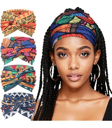 Amazon.com : 4 Pack Wide Headbands for Women Paisley Twist  display picture 1