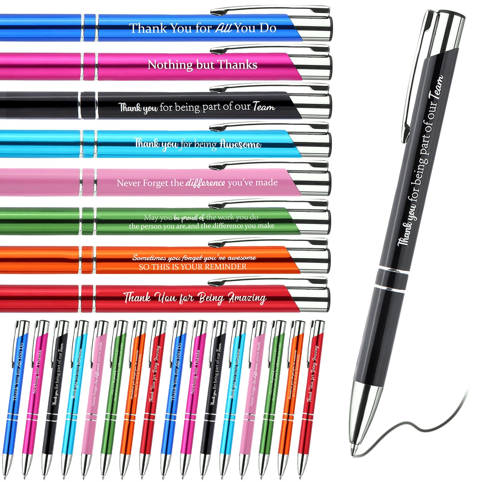 Oneant 24 Pcs Thank You Ballpoint Pens With Motivational and Inspirational Quotes for Women Men Nurse Teacher School Office Gifts