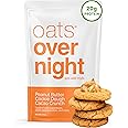 Oats Overnight Peanut Butter Cookie Dough Cacao Crunch - Vegan Overnight Oats Protein Shake with 20g Vegan Protein Powder - High Fiber, Gluten Free, Dairy Free Oatmeal (2.4 oz per Meal) (8 Pack)