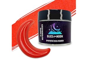 SLICE OF THE MOON Scarlet Red Mica Powder | Skin Safe, Fine Pigment Powder for Epoxy Resin, Body Butter, Lip Gloss, Candle Color Dye, Soap Colorant & Slime Pigment Dust — 0.42oz (12g)